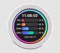 2.8inch USB Monitor Water Cooler Screen PC Case Secondary Screen Desktop RGB Ambient Screen 480x480 Resolution IPS PanelSupports Music Spectrum Analysis Function Dynamic Theme Editor Silver