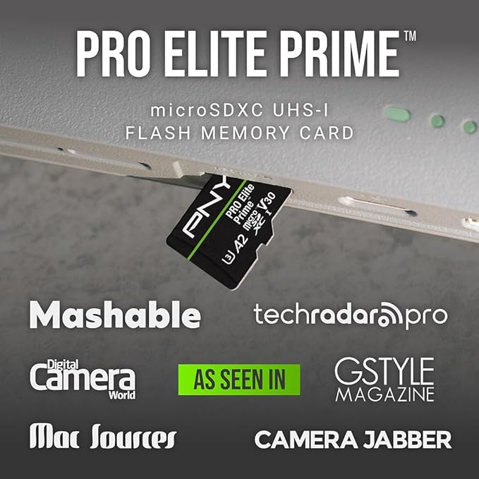 PNY 128GB PRO Elite Prime C10 U3 V30 A2 microSDXC Flash Memory Card – Ultra-Fast Speeds Read 200MB/s Write 150MB/s 4K UHD Full HD UHS-I for Smartphones Drones Action Cameras 2-Pack