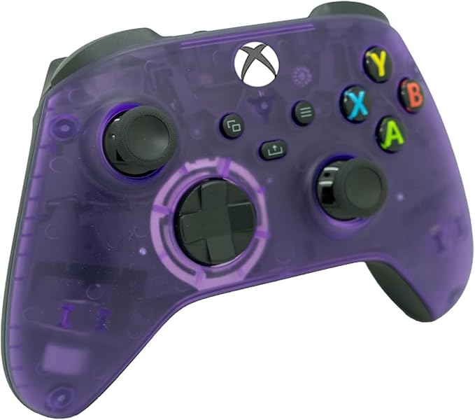 ProControllers LLC Wireless Custom Controller Compatible with PC Windows 10+ Series X/S &amp One (Series X/S Clear Purple)