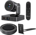 4K Conference Room Camera System AI Auto-Tracking PTZ Camera 15x Zoom(3x Optical) with Bluetooth Speakerphone Set 120° Wide-Angle 16-Foot Mic Pickup for Zoom YouTube Teams OBS and More