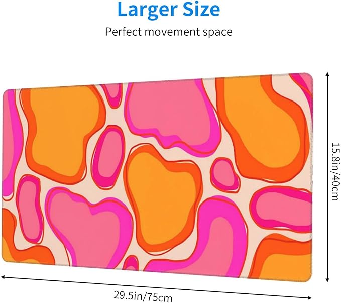Abstract Desk Cover MatExtended Large Mouse PadComputer Laptop Mat Desk Decor for Office Game Home 30x16 Inch