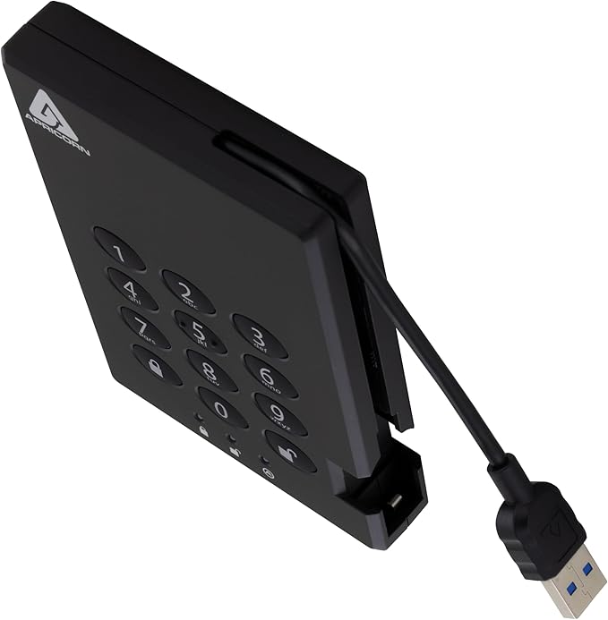 Apricorn Aegis Padlock 3.0 1TB USB 3.0 External Hard Drive Black