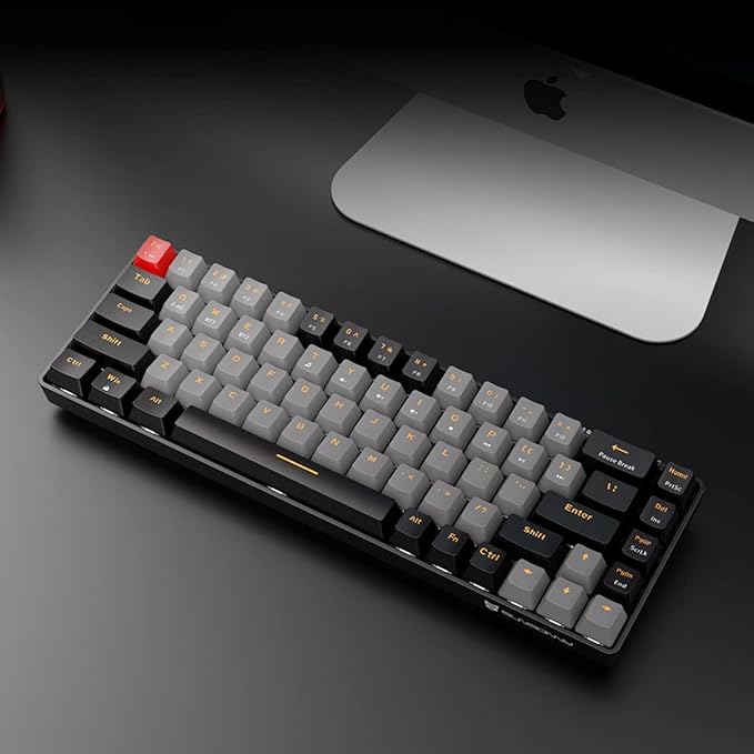 Qisan Mechanical Gaming Keyboard Dual Mode 2.4G/BT Wireless 60% Layout US Layout Blue Switch 68 Keys Computer Keyboard Gaming Pc Wireless Gaming Keyboard