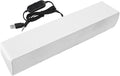 Estink PC Soundbar Plastic USB Wired Stereo Soundbar Music Player Bass Surround Sound Box with 3.5mm Input for Desktop Laptop Tablet PC Smartphones 12.6 x 2.5 x 2.7inch (White)