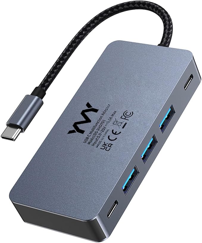 USB C to Dual HDMI Docking Station USB C to Dual HDMI(4K@30Hz) Multiport Adapter Type C Hub with 2 HD Monitors 100W PD All in one for Dell HP MacBook Laptop (7 in 1 2HDMI+3USB3.0