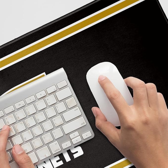 Emporia State University ESU Hornets Primary Logo Stripes Large Gaming Mouse Pad Desk Mat with Stitched Edges Non-Slip Base for Gamer Home and Office 31.5 x 15.7