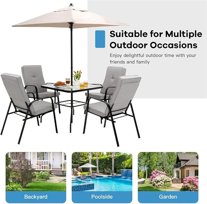 Office Chair Gaming Chair Computer Chair Set of 4 Stackable Patio Dining Chairs High Back Cushions