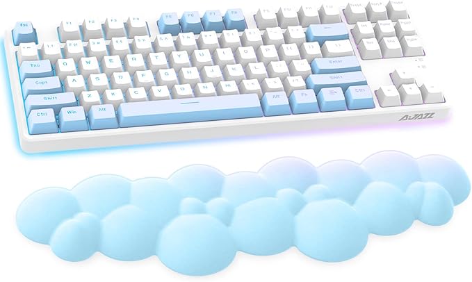 Gaming Keyboard Wrist Rest PadMemory Foam Keyboard Palm Rest Ergonomic Hand RestWrist Rest for Computer KeyboardLaptopMacLightweight for Easy Typing Pain Relief (Blue)