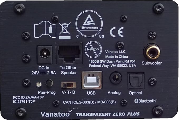 Vanatoo Transparent Zero Plus Near Field Studio Monitor Speakers Pair for TV PC Gaming. 120 Watt Powered Speakers for Desktop and Room use. AUX USB Bluetooth Toslink Optical Remote Control.