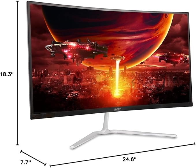 acer Nitro 27 WQHD 2560 x 1440 1500R Curved PC Gaming Monitor | AMD FreeSync Premium | 180Hz Refresh | 1ms VRB | VESA Mountable | HDR10 | 1 x Display Port 1.2 &amp 2 x HDMI 2.0 | EDA270U Pbmiipx