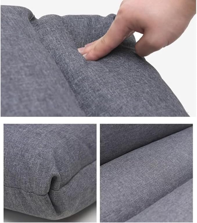 ELEFOCUS Adjustable Ergonomic Gaming Floor Chair - 5-Position Backrest Cotton Linen Lazy Sofa Lounger Recliner(Grey)