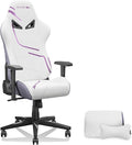 KORNOX Ergonomic Gaming Chair Fabric for AdultsOffice Chair High BackGame Chair Cloth Height Adjustable for TeensGame Chair Racing with Headrest and Lumbar Support for GirlWhite and Purple