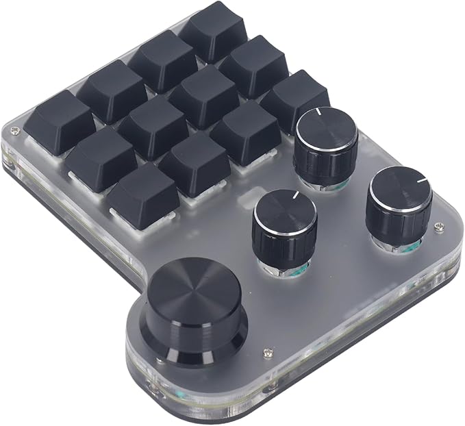 12 Key Mechanical Gaming Keyboard USB Mini One Handed Programming Macro Keypad with 4 Knobs BT 2.4G Keyboard for PC Laptop