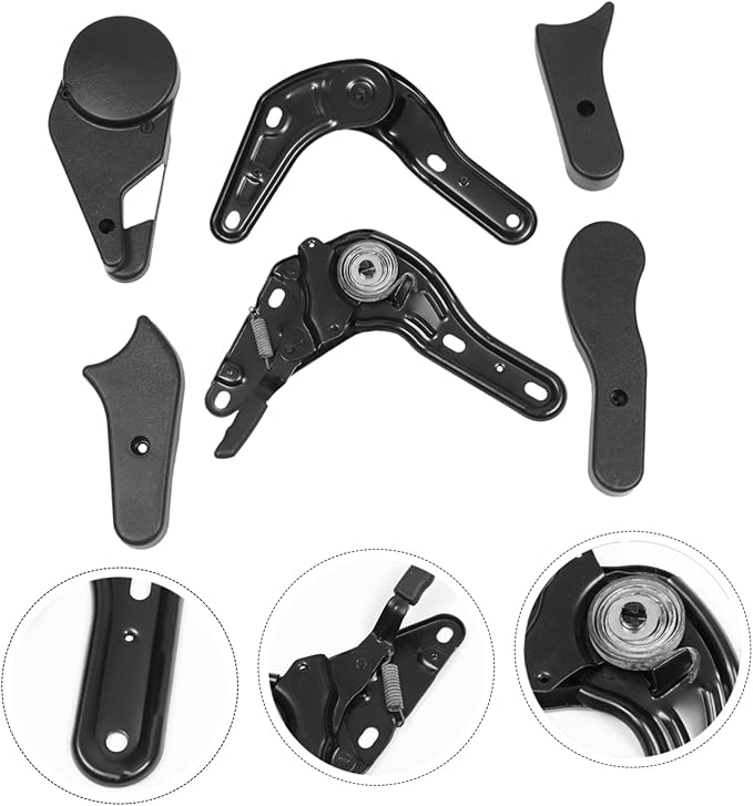 6 Pcs Multi Angle Game Chair Regulators Plastic and Iron Adjusters Black for Gaming and Office Seats Easy to Install and Wear Resistant Accessories