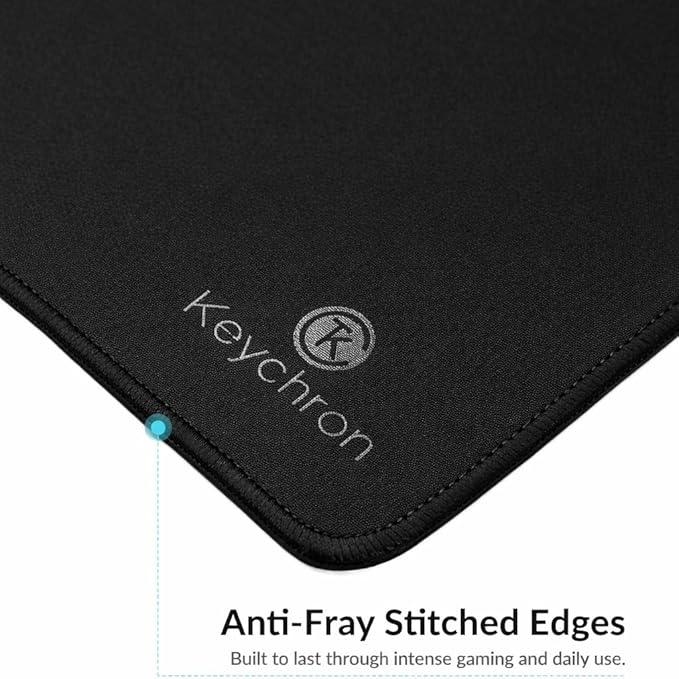 Keychron XL Gaming Mouse Pad Desk Mat 35.4 × 15.7 Soft Micro-Weave Surface Non-Slip Rubber Base Anti-Fray Stitched Edges Extended Large Mousepad for Gaming &amp Office – Black