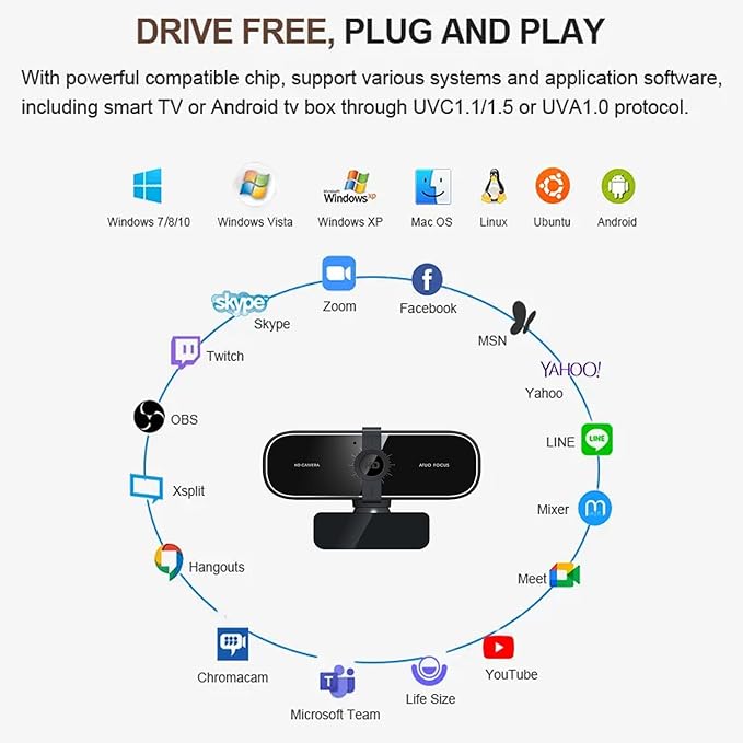 Webcam 4K Streaming Webcam with Remote Compatible with Sensor Noise-Canceling Dual Mics Computer Camera Auto-Focus Low Light Correction Ideal for Streaming OBS PCLaptopDesktop