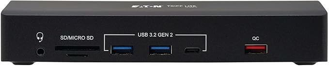 Tripp Lite Three-Monitor Docking Station USB-C Dock Triple Display 4K@60Hz | 2 HDMI DisplayPort VGA | USB Hub Ethernet Port SD Card 100W PD USB-C Charging 3-Year Warranty (U442AB-DOCK9)