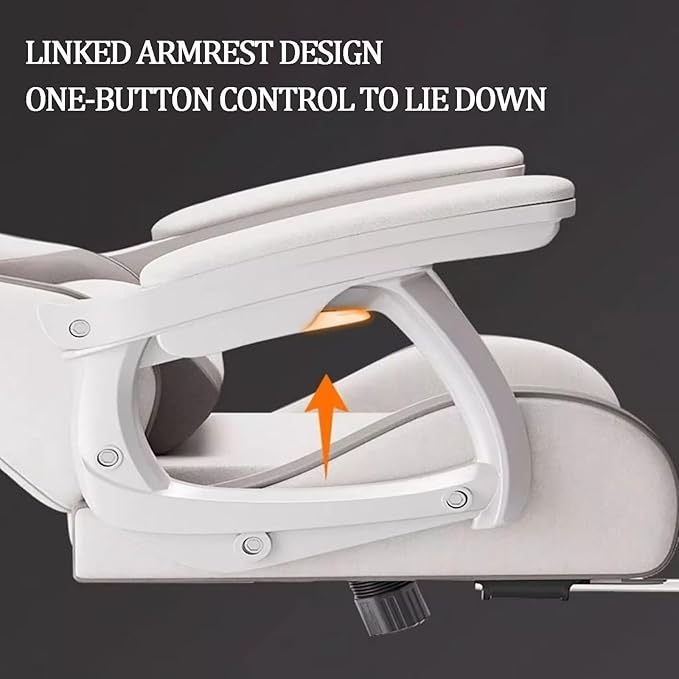 JSWHYBD Ergonomic Office Chair with Footrest Video Gaming Chairs for Adults 400lb High Back Reclining Computer Chair Big and Tall Pu Leather Adjustable Chair Havefootrest White