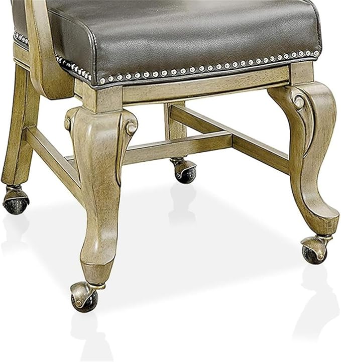 Furniture of America Enschede Faux Leather Gaming Chair in Gray (Set of 2)