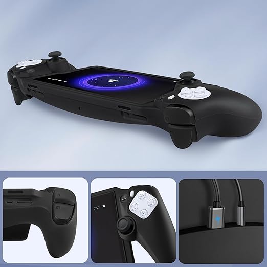 CoBak Hard Carrying Shell Case for PlayStation Portal Remote Player - with 2 Screen Protector 1 Grip Case 4 Thumb Grip Caps Hard Outer Cover for PS5 Portal White