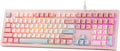 MechLands Aula S102 Membrane Gaming Keyboard with Number Pad 100% Full Size Layout USB-C Wired RGB Backlit Creamy Silicone Structure Silent Keyboard for PC Game/Office (Pink)