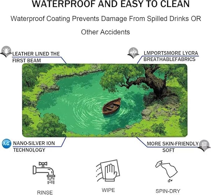 Mouse Pad XXL Boat River Gaming Mousepad 27.5x11.8x0.12 inch Mousepad with Stitched Edgeswith Non-Slip Rubber Base Improved Precision and Speed Waterproof Protector Desk Accessories Gifts L-S691