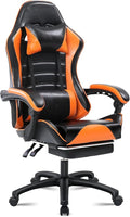 Gaming Chair - Premium Gaming Chairs for Adults Adjustable Video Game Chairs Comfy Gamer Chairs for Adults Uniquely Designed VTech Gaming Office Silla Gamer (Black+Orange)