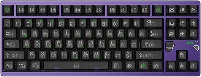 ATK x QK Hex80 HE Magnetic Gaming Keyboard 80% TKL CNC Aluminum Hall-Effect Ti Switches 8 kHz Polling Rapid Trigger RGB Backlight (Purple)