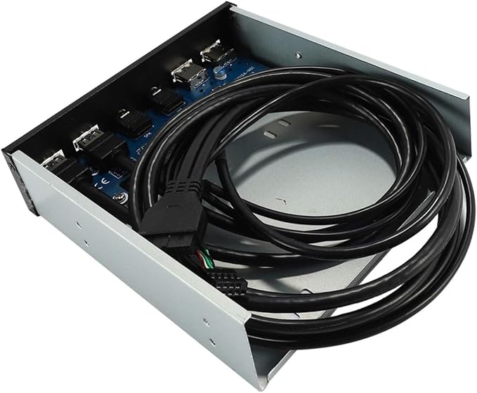 5.25 Inch Desktop PC Case Front Panel USB Hub 2x USB 3.0 2x USB 2.0 Ports HD Audio 20 Pin Connector