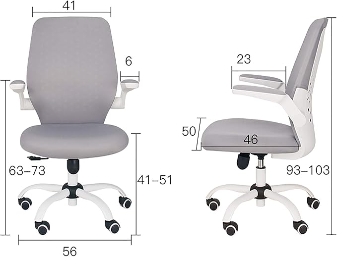 Office Chair Gaming Chair Computer Chair Ergonomic Computer ChairFabric Office Chair Upholstered Adjustable Desk Chair with Flip-up Armrestfor Work or Gamer at HomeModern Executive Chair