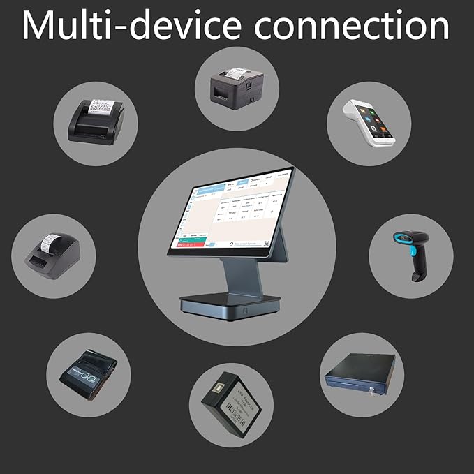 MR.BOSS 15.6 Android HD Touch Screen POS Cash Register with 10.1 HD Customer Display for Small Business Retail and Restaurant POS Terminals