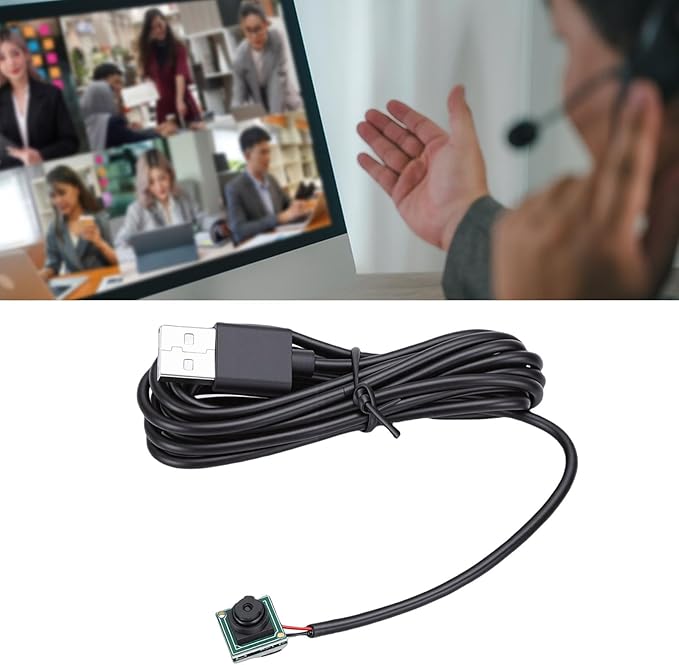 Zyyini USB Camera 2MP FHD 1080P Webcam with 180 Degree Wide Angle Lens and Low Light Sensitivity for Wins for for Video Calls Streaming Online School