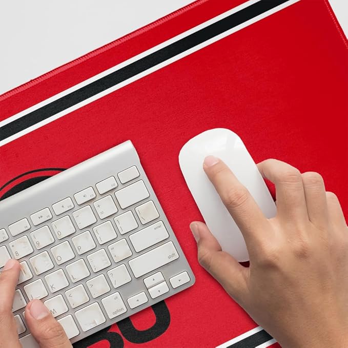 Christian Brothers University Buccaneers Primary Logo Stripes Large Gaming Mouse Pad Desk Mat with Stitched Edges Non-Slip Base for Gamer Home and Office 31.5 x 15.7