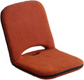 ELEFOCUS 5-Position Foldable Floor Chair with Adjustable Back Soft Sponge Corduroy Cover for Adults and Indoor Outdoor Use(OrangeLarge)