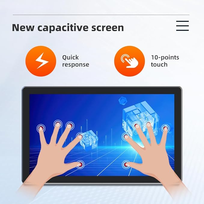 YEYO 15.0 Industrial Computer Touch Screen 10 Point Touch Industrial Computer Resolution 1024 * 768 450nit RJ45*2 USB*4 com*2 HD*1 WiFi+BT(J6412/8+128)