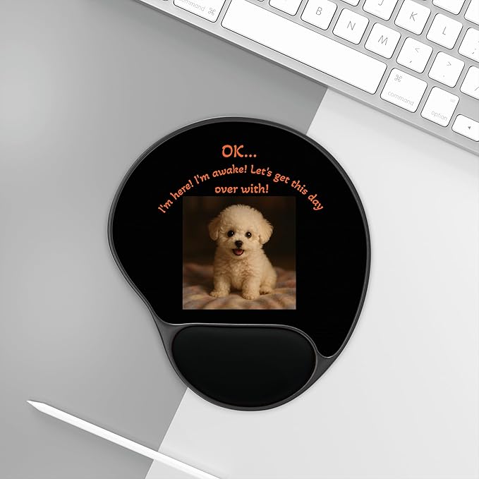 Cute Dog Mouse Pad with Wrist Rest Comfortable Office Decor Gift for Pet Lovers Functional Desk Accessory Puppy Theme