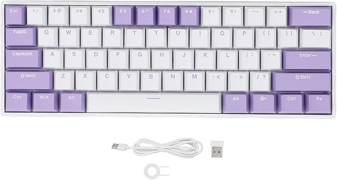 60% Mechanical Gaming Keyboard 2.4G / Bluetooth/USB C Wired Keyboard with Red Switch 61 Keys Anti Ghosting &amp Hot Swappable Dynamic RGB Backlight Gaming Keyboard for PC