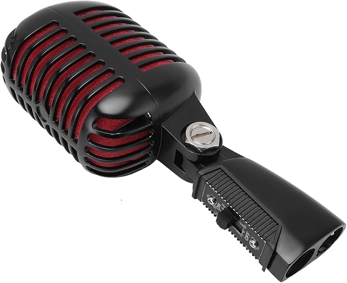 Dynamic Microphone Cardioid Pickup Pattern Zinc Alloy Construction with Shock Mount Structure for Stage Performance and Studio Recording (Black)