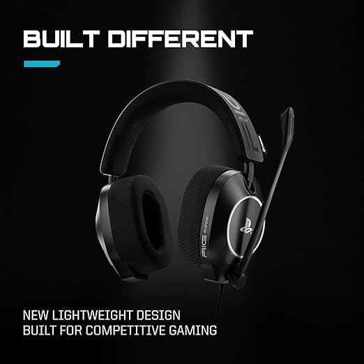 RIG R5 Spear PRO HS Wired Gaming Headset Officially Licensed for PlayStation PS5 PS4 PC - 40mm Graphene Drivers Tempest 3D Audio Flip-to-Mute Mic Memory Foam Cushions 3.5mm -Black