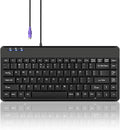 Perixx PERIBOARD-409P Wired PS2 Mini Keyboard Black US English Layout