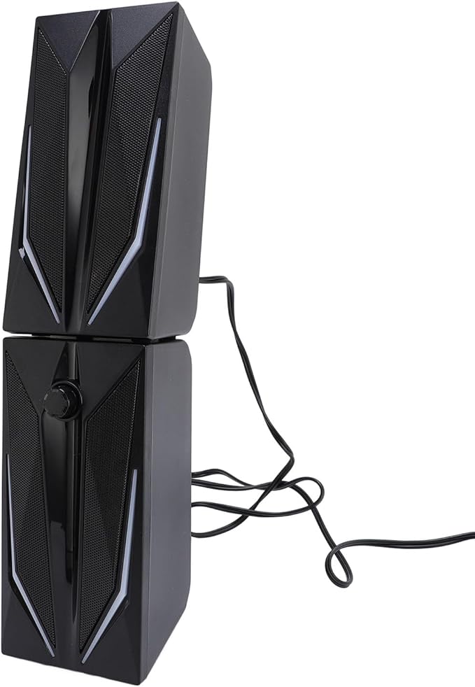Computer Speakers USB Speakers for Computer Desktop with 7 Dynamic Lighting Types for Laptop Desktop PC 2 Speaker Units Enhanced Bass Output