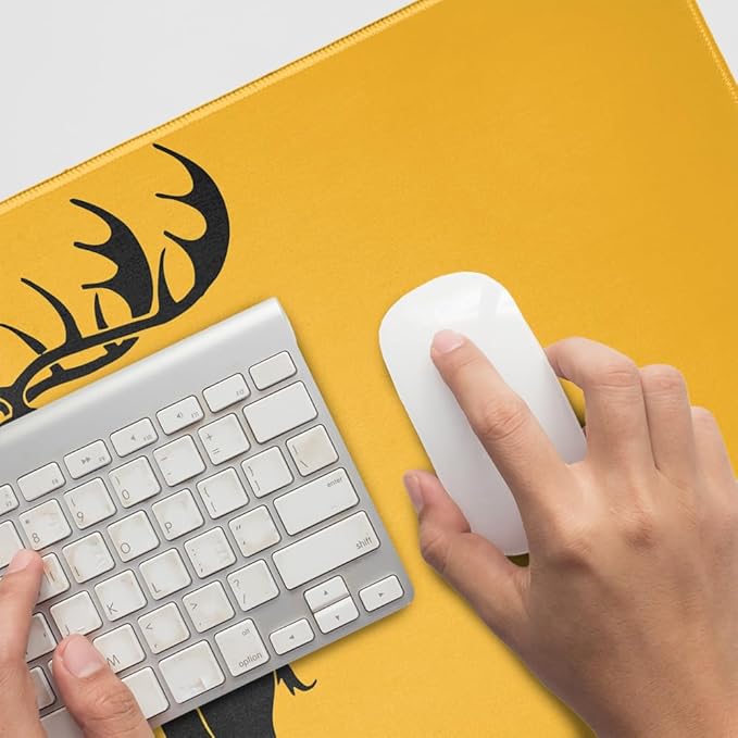 Game of Thrones Baratheon Sigil Large Gaming Mouse Pad Desk Mat with Stitched Edges Non-Slip Base for Gamer Home and Office 31.5 x 15.7