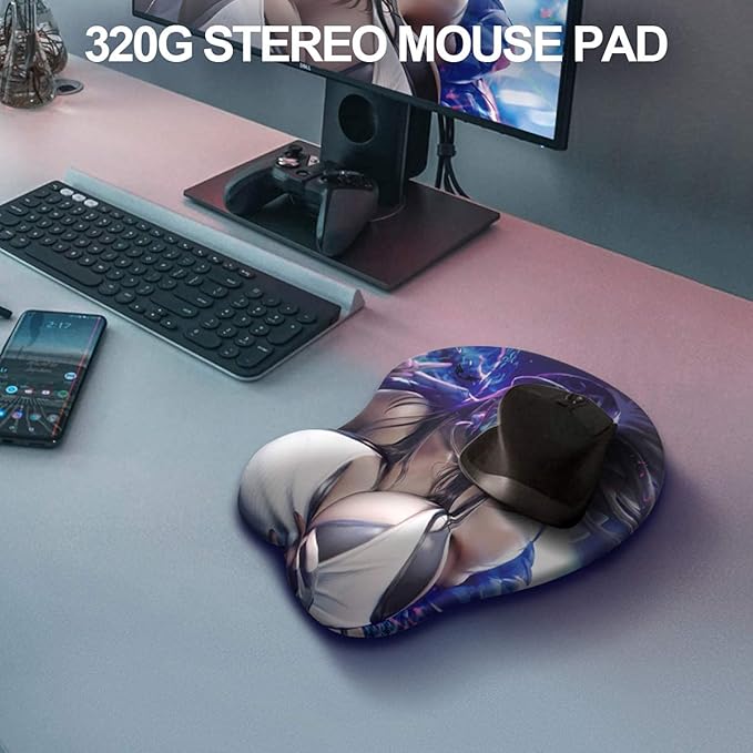 KG Alpha 3D Mouse Pad Anime Silicone Wrist Rest Support Gaming Mousepad… (Kda Akali)