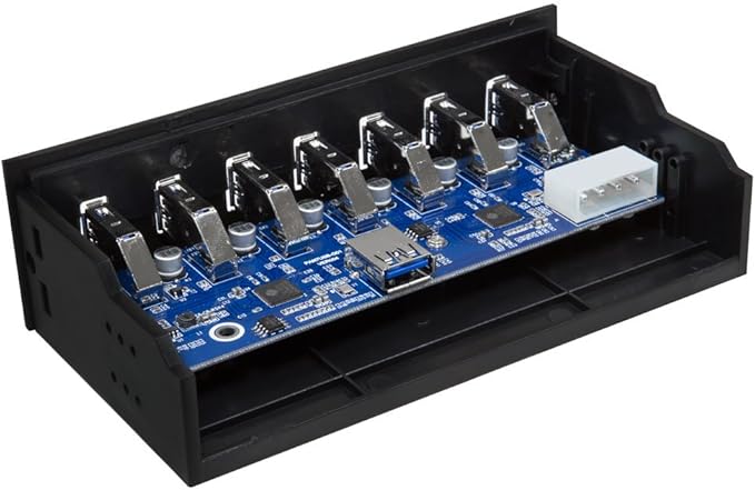 Kingwin Front Panel USB 3.0 Hub 7 Port &amp One Fast Charging USB 2.1A Charging Port