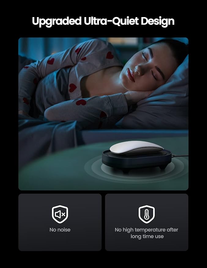 Vaydeer Dual Turntable Mouse Mover Turbo 3 Mouse Jiggler with Adjustable Intervals ON/Off Switch Undetectable &amp Noiseless Mouse Shaker Simulate Realistic Mouse Movement for Secure Computer Acti
