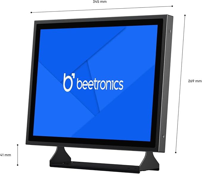 Beetronics 15 Inch Touchscreen Monitor | Full HD 1080p | 15TSV7M – Industrial-Grade Professional 10-Point Multi Touch Display for PC Mac Linux – HDMI DisplayPort USB-C VGA Inputs