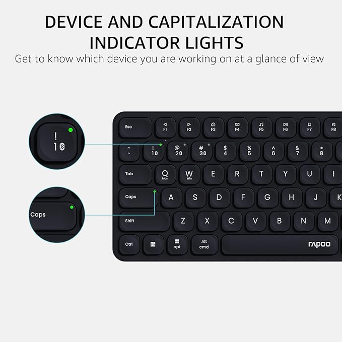 Rapoo Wireless Keyboard and Mouse Combo Blade-Series E9310M 99-Key Ultra-Thin Keyboard and M300G Silent Mouse Support 4 Devices Quiet Compact Battery Powered for Windows/Mac/Linux/Chrome