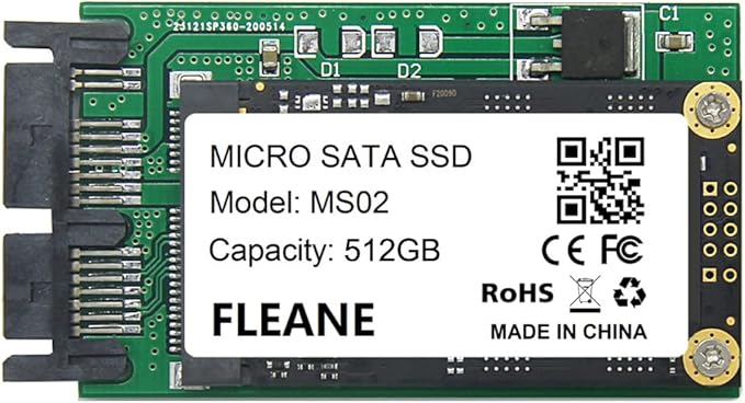 512GB MS02 MicroSata uSATA 1.8inch SSD Compatible with DELL XT1 XT2 IBM X300 X301 T400S T410S Replace MK1229GSG MK1629GSG MK2529GSG 1.8 HDD (512GB)