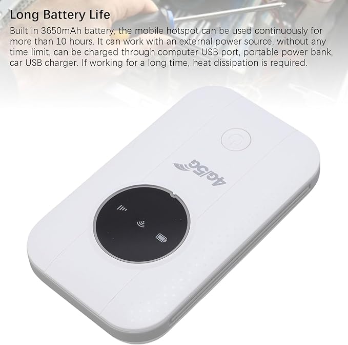 Portable WiFi Router with 4G LTE a Portable WiFi Hotspot with 300Mbps Transfer Rate USB C Power Supports B1/B3/B5/B40 for Camping/RV