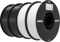 Creality 3D Printer Filament 1.75mm 4KG PLA Filament Bulk +/- 0.02mm 4 Pack 1kg Spool(2.2lbs) 3D Printing Filament Fits for Most FDM 3D Printers White and Black